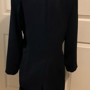 SIMPLY FRENCH, BLACK FAUX SUEDE PANTSUIT, SIZE: 14
